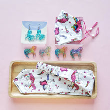Load image into Gallery viewer, (Set 6.0) Matchy Fabric Face Mask + Headband - Unicorn