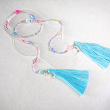 Load image into Gallery viewer, Dreams you wish 4 in 1 mask chain with ocean tassels earrings