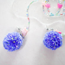 Load image into Gallery viewer, Dreams you wish 4 in 1 mask chain with ocean speckles pompom earrings