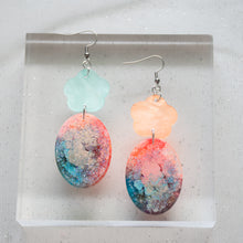 Load image into Gallery viewer, Asymmetrical Floral Oval - Psychedelic Infinity Earrings