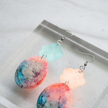 Load image into Gallery viewer, Asymmetrical Floral Oval - Psychedelic Infinity Earrings
