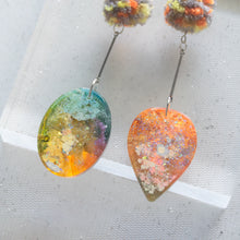 Load image into Gallery viewer, Asymmetrical Pomz with Shapes - Psychedelic Infinity Earrings