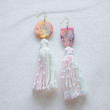 Load image into Gallery viewer, Asymmetrical Shapey Tassels All the way - Psychedelic Infinity Earrings