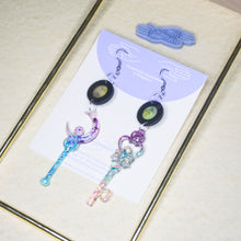 Load image into Gallery viewer, Asymmetrical Circular Zen Studs Sailormoon wand