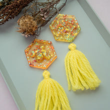 Load image into Gallery viewer, Bees and honeycomb tassels