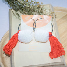 Load image into Gallery viewer, Finding nemo (Red & White) - Tassels and pomz on hoop
