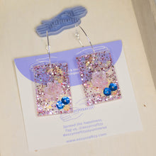 Load image into Gallery viewer, Oxpicious Bloops Hoop Rect Florals and Sequins
