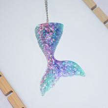 Load image into Gallery viewer, Large Mermaid Tails necklace - Purple/Turquoise/Pink