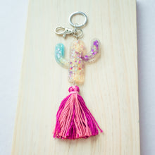 Load image into Gallery viewer, Cactus with tassels bag charm