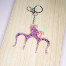 Load image into Gallery viewer, Unicorn crown kingdom bag charm - Pink/ Purple