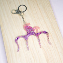 Load image into Gallery viewer, Unicorn crown kingdom bag charm - Pink/ Purple