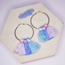 Load image into Gallery viewer, Pastel Days Hoop Triple Tassels