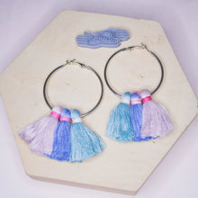 Load image into Gallery viewer, Pastel Days Hoop Triple Tassels