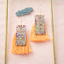 Load image into Gallery viewer, Face Pun(ch) Hooped Rect Bar Tassels