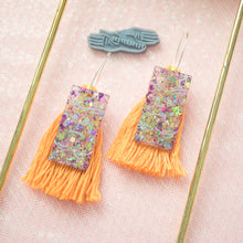 Load image into Gallery viewer, Face Pun(ch) Hooped Rect Bar Tassels