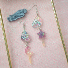 Load image into Gallery viewer, Face Pun(ch) Asy Shapey with wand Dangles