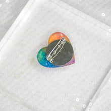 Load image into Gallery viewer, Pride Rainbow Big Heart brooch