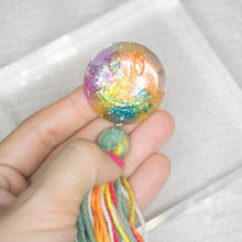 Load image into Gallery viewer, Pride Rainbow Smiley Tassels brooch