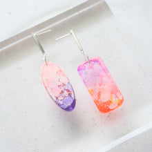 Load image into Gallery viewer, Asymmetrical Bar Shapeys - Psychedelic Infinity Earrings