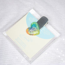 Load image into Gallery viewer, Pride rainbow big heart Hair Pin