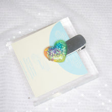 Load image into Gallery viewer, Pride rainbow big heart Hair Pin