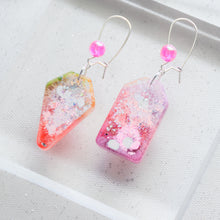 Load image into Gallery viewer, Asymmetrical Kidney Hook shapey - Psychedelic Infinity Earrings