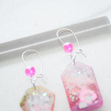 Load image into Gallery viewer, Asymmetrical Kidney Hook shapey - Psychedelic Infinity Earrings