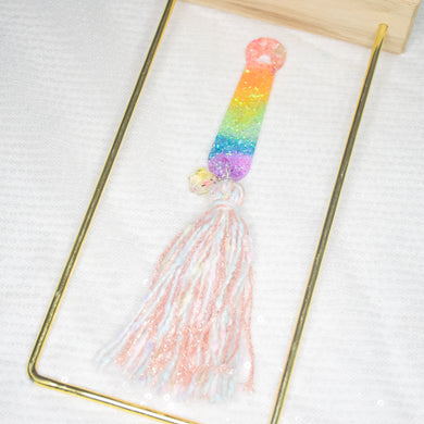 Pride Rainbow Paw with tassels Bookmark