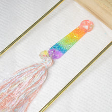 Load image into Gallery viewer, Pride Rainbow Paw with tassels Bookmark