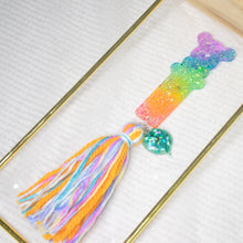 Load image into Gallery viewer, Pride Rainbow Bear pal with tassels Bookmark