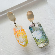 Load image into Gallery viewer, Asymmetrical Gold Stud Shapeys  - Psychedelic Infinity Earrings