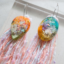 Load image into Gallery viewer, Asymmetrical Hook Shapey with Tassels  - Psychedelic Infinity Earrings
