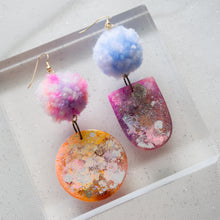 Load image into Gallery viewer, Asymmetrical Pomz Shapey - Psychedelic Infinity Earrings