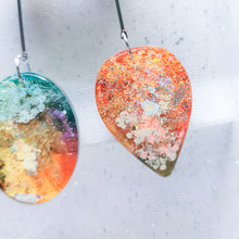 Load image into Gallery viewer, Asymmetrical Pomz with Shapes - Psychedelic Infinity Earrings