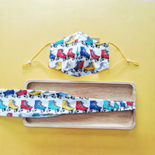 Load image into Gallery viewer, (Preorder) Fabric Face Mask / Headband 1.0 - Rollerskates
