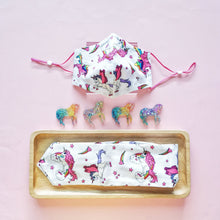 Load image into Gallery viewer, (Set 6.0) Matchy Fabric Face Mask + Headband - Unicorn