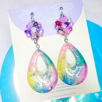Dreams you wish floral holographic butterfly