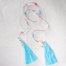 Load image into Gallery viewer, Dreams you wish 4 in 1 mask chain with ocean tassels earrings