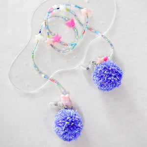 Dreams you wish 4 in 1 mask chain with ocean speckles pompom earrings