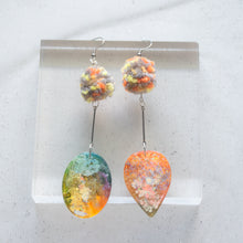 Load image into Gallery viewer, Asymmetrical Pomz with Shapes - Psychedelic Infinity Earrings
