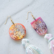 Load image into Gallery viewer, Asymmetrical Shapey Tassels All the way - Psychedelic Infinity Earrings
