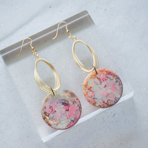 Gold Twirly Circular - Psychedelic Infinity Earrings