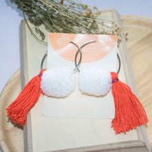 Load image into Gallery viewer, Finding nemo (Red &amp; White) - Tassels and pomz on hoop