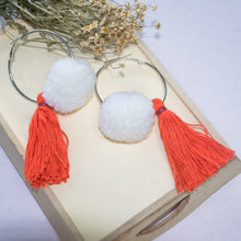 Load image into Gallery viewer, Finding nemo (Red &amp; White) - Tassels and pomz on hoop