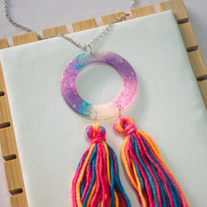 Circular double tassels Necklace