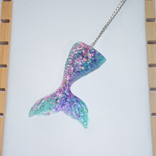 Load image into Gallery viewer, Large Mermaid Tails necklace - Purple/Turquoise/Pink