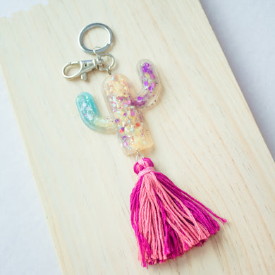 Cactus with tassels bag charm