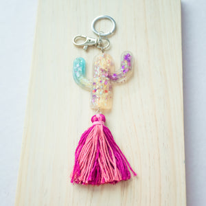 Cactus with tassels bag charm