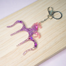 Load image into Gallery viewer, Unicorn crown kingdom bag charm - Pink/ Purple