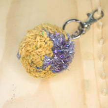Load image into Gallery viewer, Extra large pomz bag charm - Yellow speckles &amp; Grey Speckles